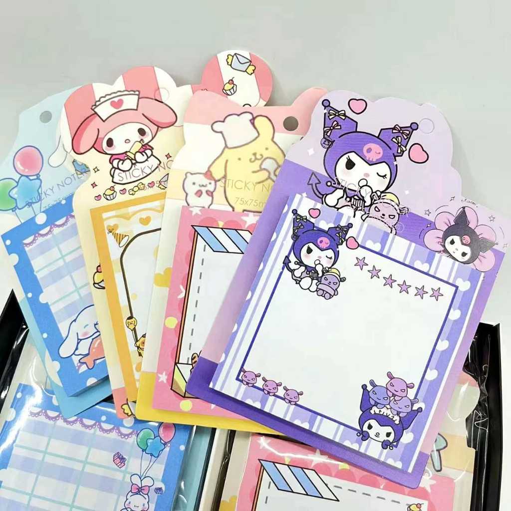 

Sticky Notes Memo Sanrio Karakter Cinnamoroll Kuromi Pompompurin Melody