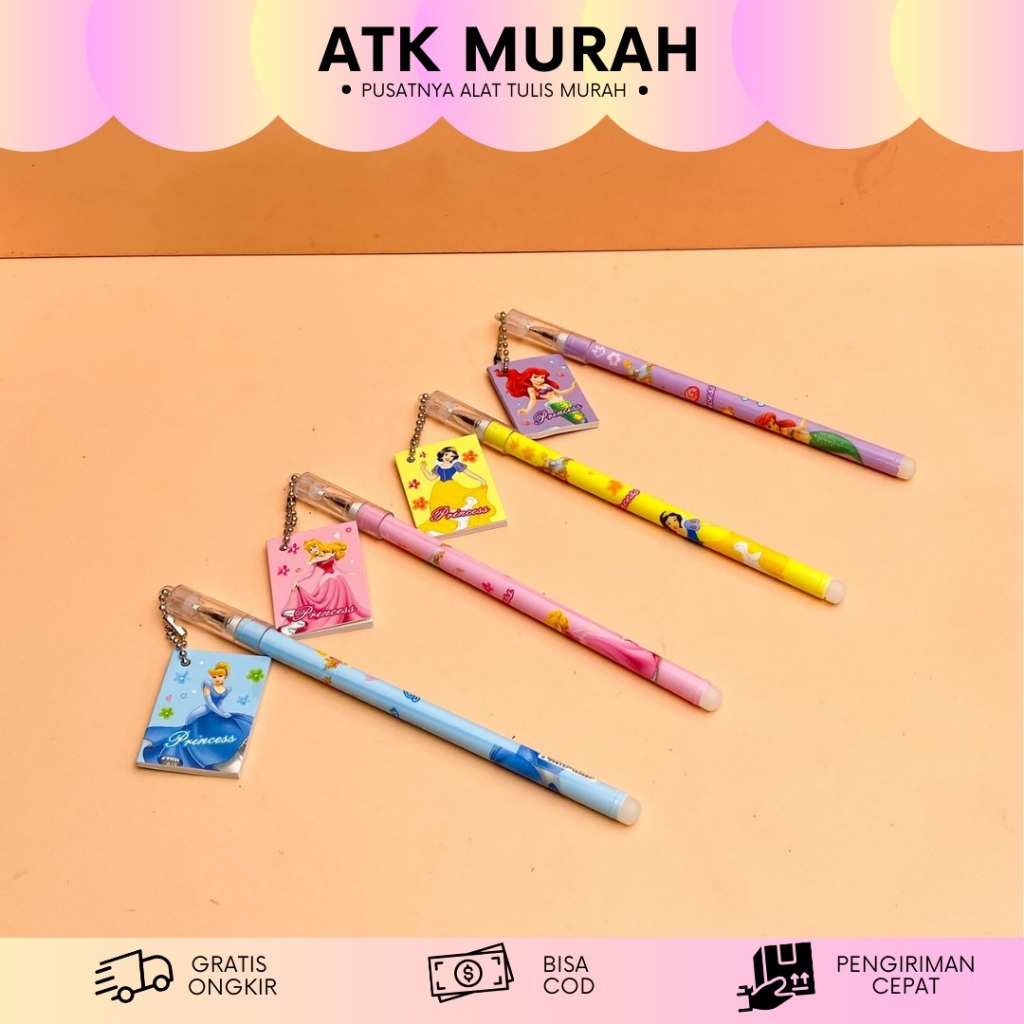 

Pulpen gantungan Buku Princess PG-1461 IMUT / Pulpen gantungan buku Princess Cinderella Aurora Snow White Ariel / Pena pen gantung Frozen elsa / Pena Pink Biru Kuning dan ungu / Kado unik Lucu