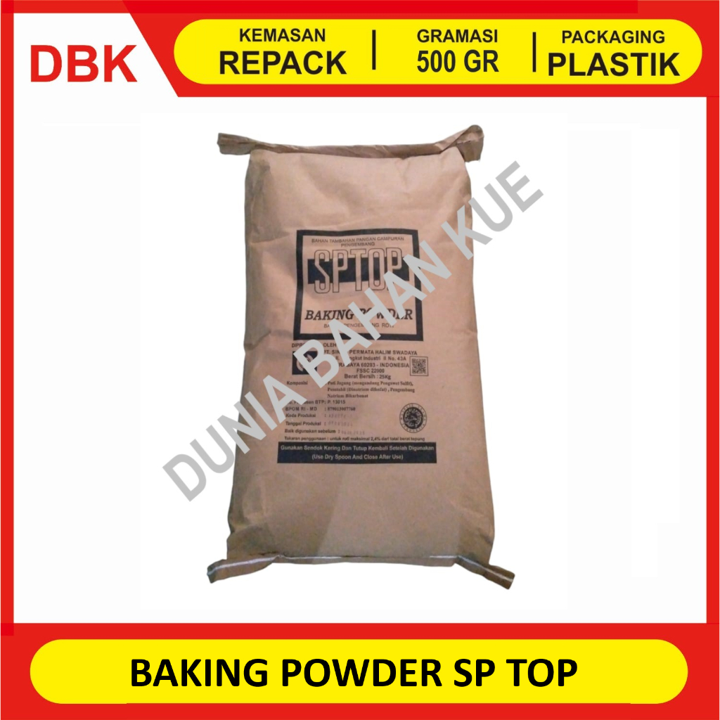 

BAKING POWDER SP TOP PENGEMBANG ROTI - REPACK 500 GR