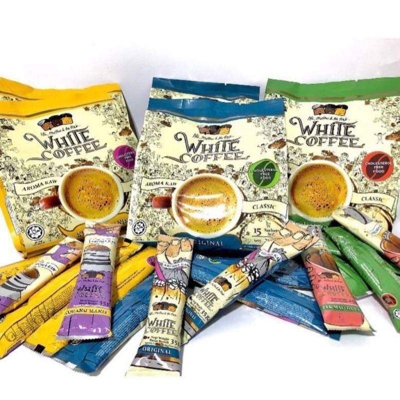 

1Sacet Ali Muthu & Ah Hock White Coffee Aroma Kaw Classic Premix Coffee Cholesterol Free Food.