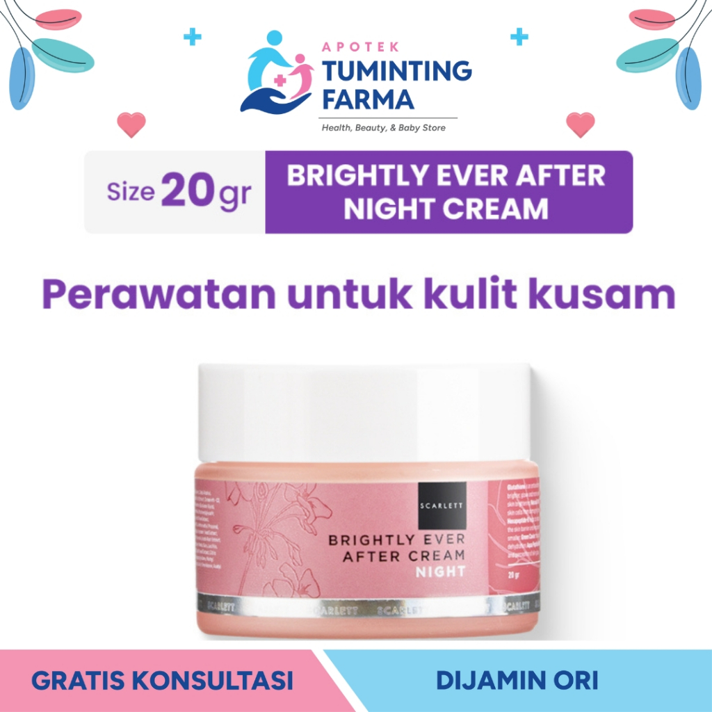 Scarlett Whitening Brightly Ever After Night Cream 20g - MANADO