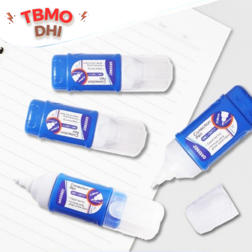 

GREEBEL Correction Pen / GBC 120717 (1PCS) / Penghapus Pulpen Cair / Tipe x / Tip X Cepat Kering