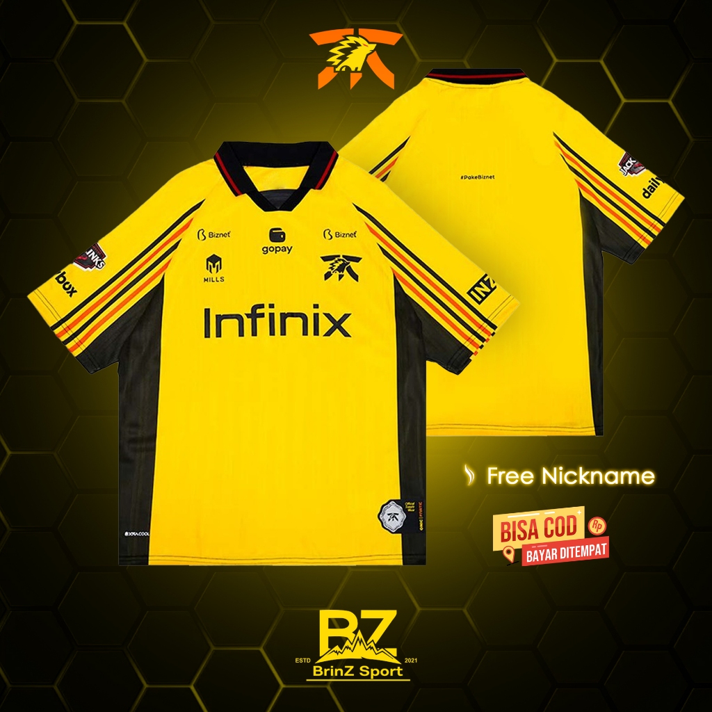 Jersey Onic Fnatic 2025 Premium Gratis Nickname Bisa Cod
