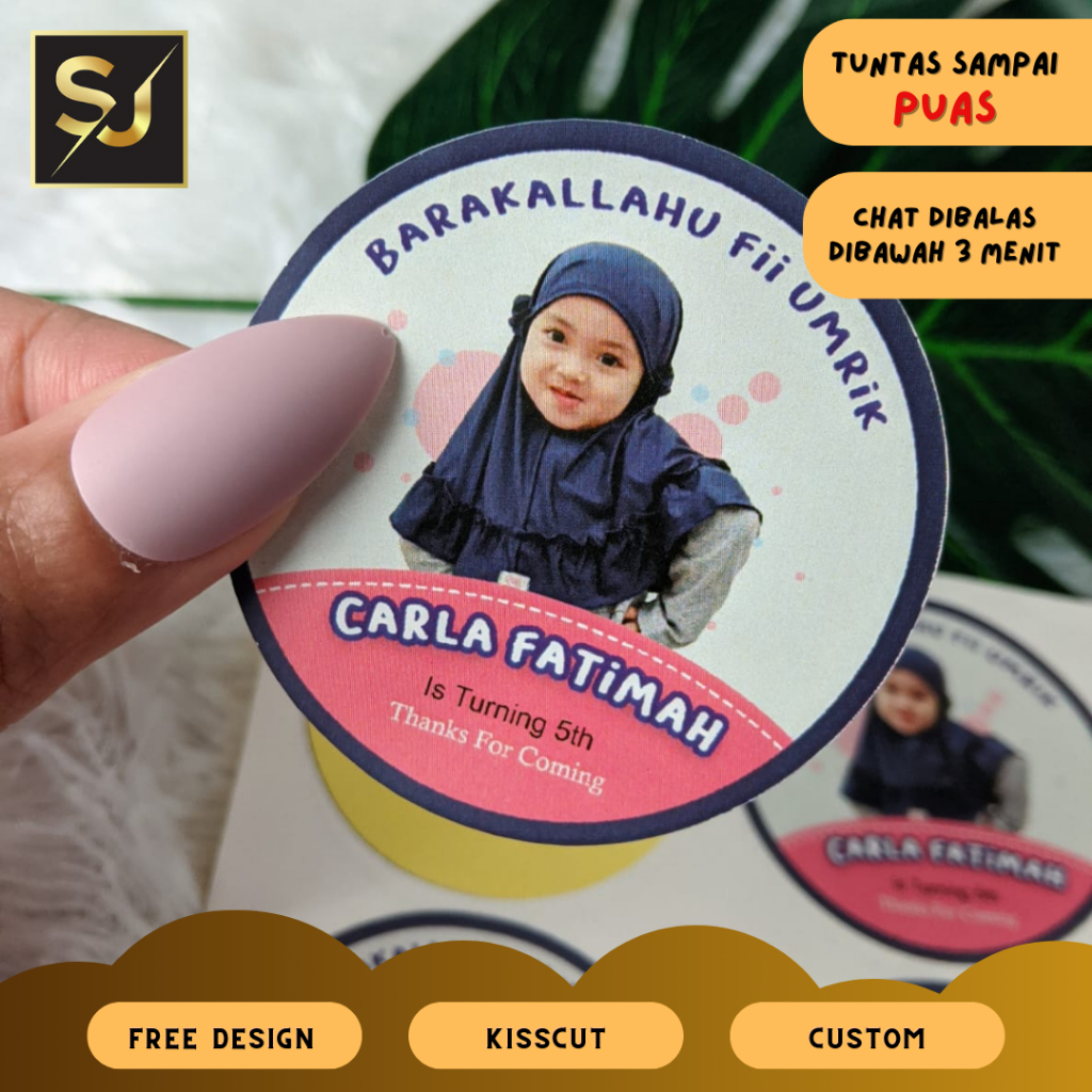 

3-7 Sticker Bulat Ulang Tahun Anak Stiker Ultah Free Design Template Birthday Sangjaya Chromo