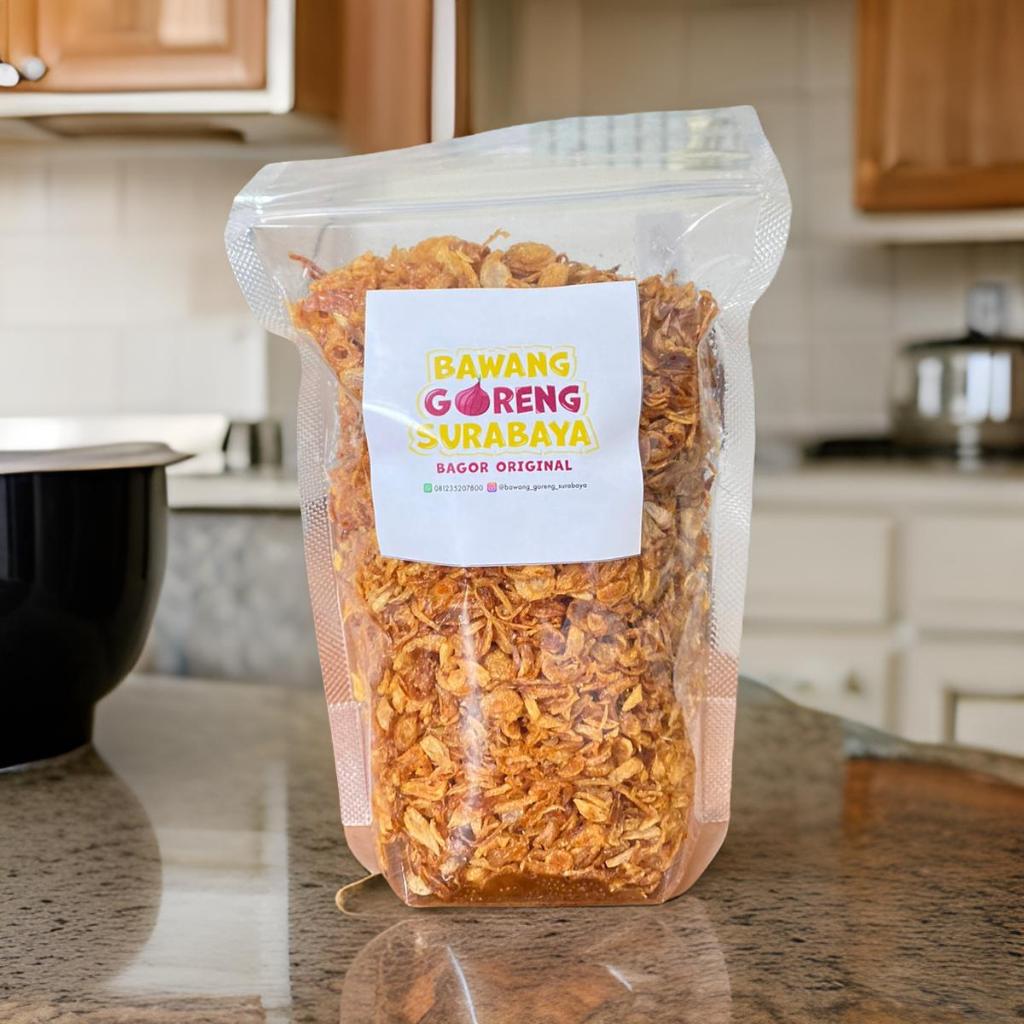 

Bawang Goreng Merah Surabaya Premium Asli Tanpa Tepung (Pouch 250 g)