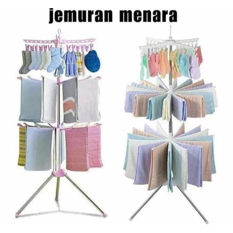 Folding Jemuran Menara || Jemuran Menara Lipat || Jemuran Baju Bayi 3 tingkat