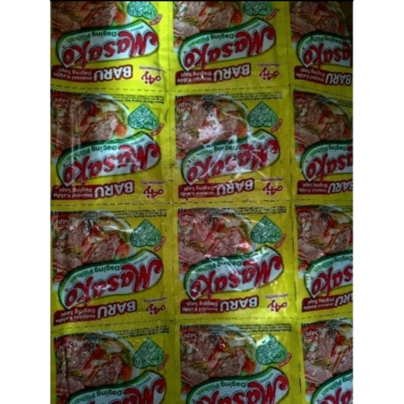 

Masako penyedap kaldu daging sapi 8.5gr karton isi 60rtng