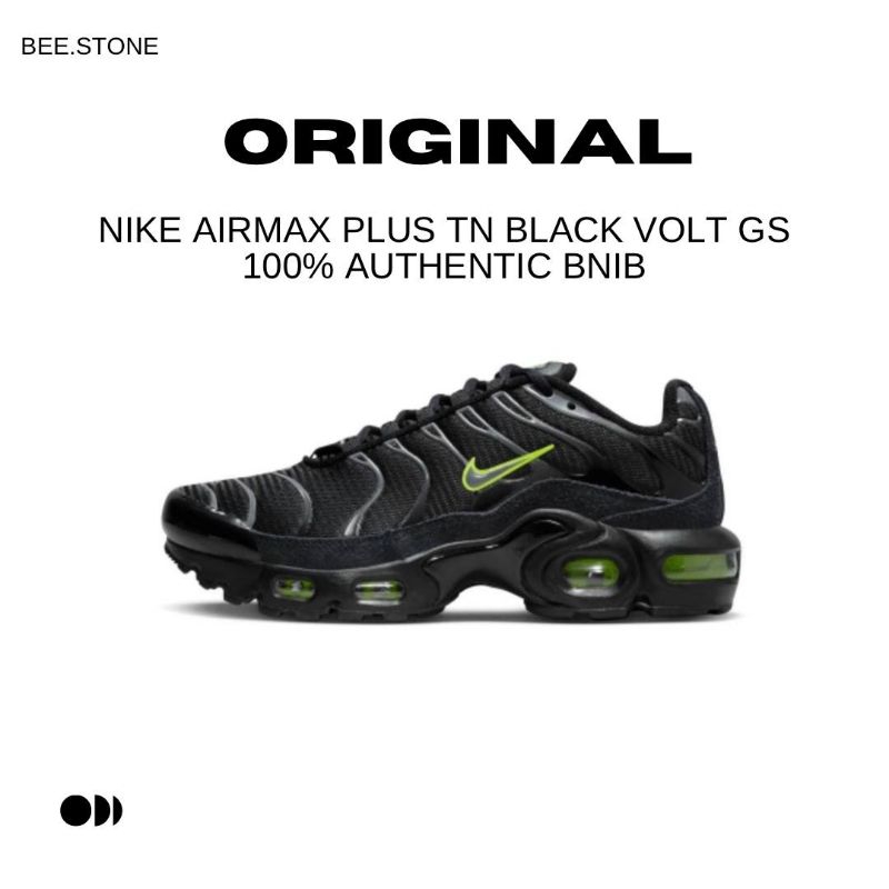 Nike Air Max Plus TN Black Volt GS 100% Authentic BNIB Global