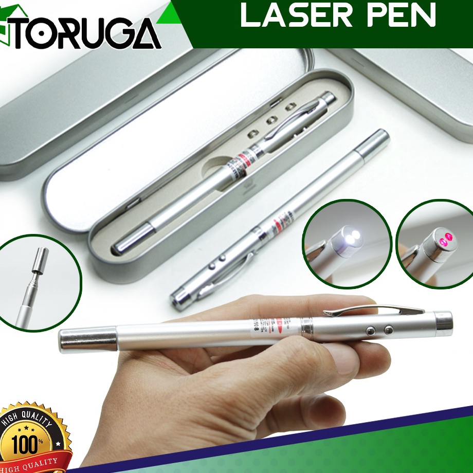 

PROMO Pulpen Laser Pena Bolpoin LED Aluminium 5 IN 1 Pen Ball Point