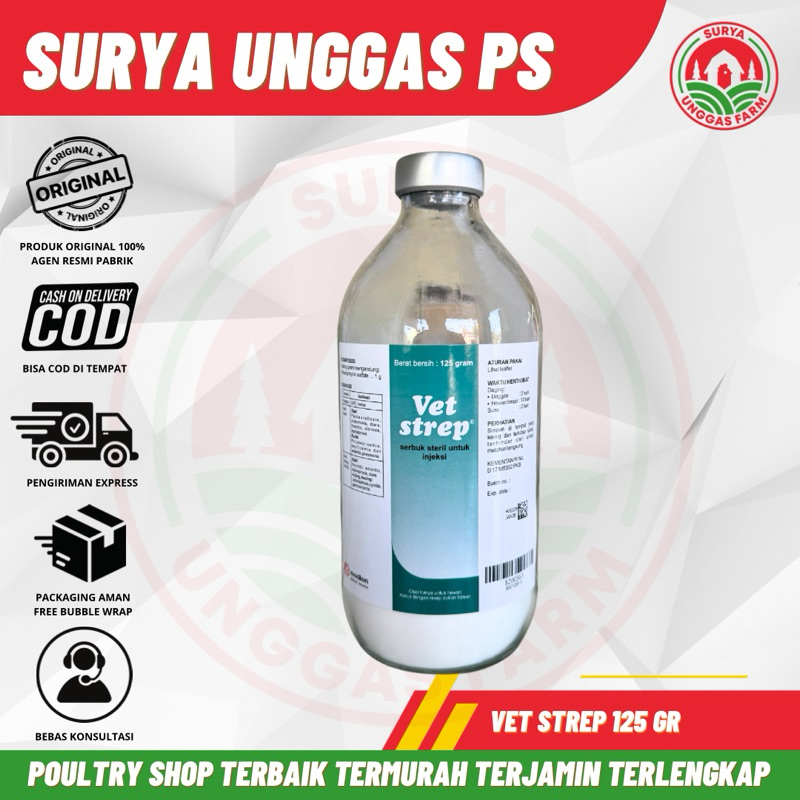 VET STREP 125 GR MEDION - Obat Infeksi Pernapasan Hewan