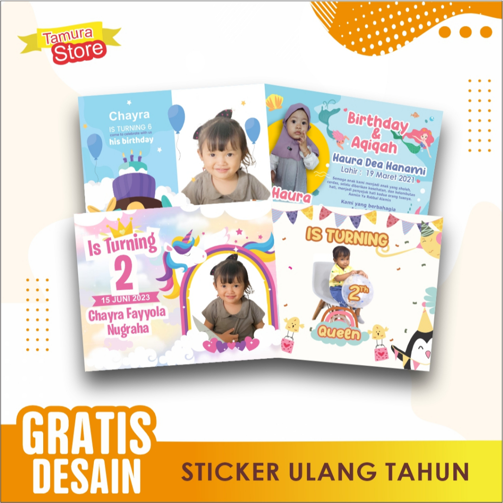 

STICKER ULANG TAHUN Happy Birithday FREE Design
