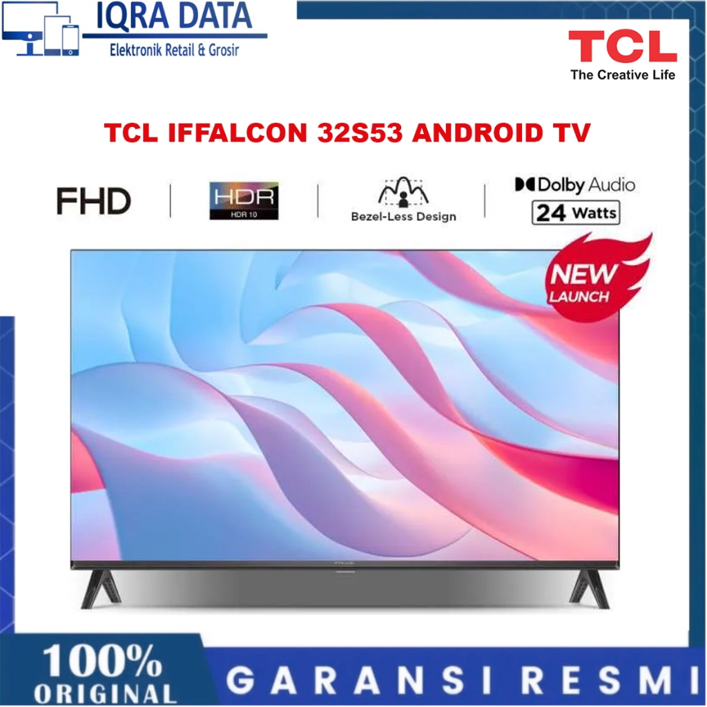 TCL iFFALCON 32S53 Android TV FHD 32 inch - Google Play/Netflix/YouTube - WiFi - Dolby Audio
