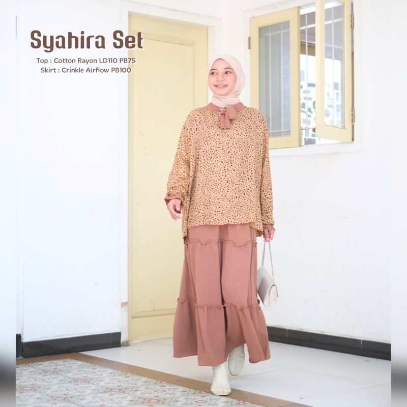 Syahira set rok Baju setelan wanita terbaru motif set tunik rok