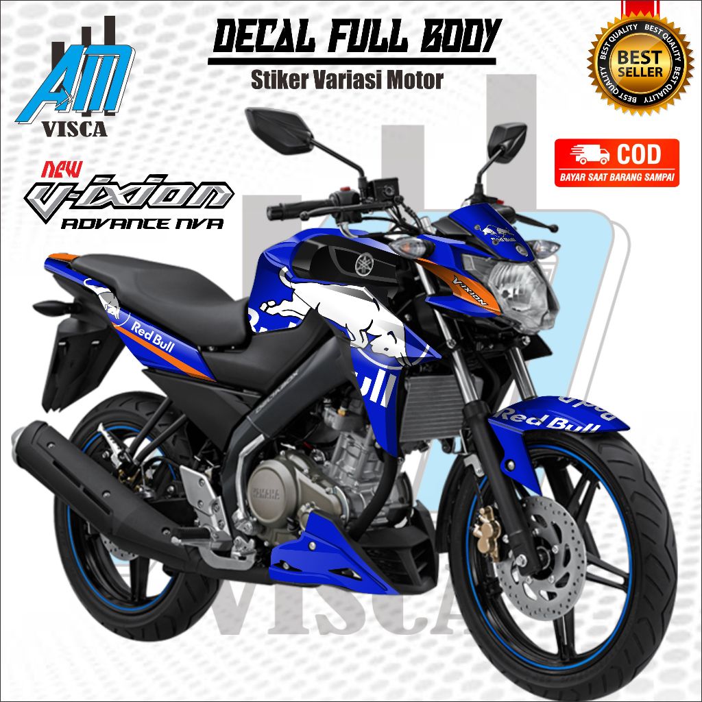 ( COD ) Decal Vixion Advance NVA Full Body  Stiker Dekal Vixion Advance Stiker Variasi Motif Redbull