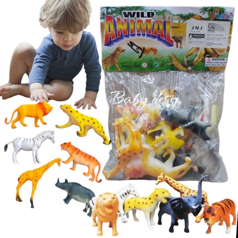 SET MINIATUR ANIMAL KECIL / MAINAN FIGURE HEWAN MINI 12 PCS / MAINAN HEWAN BINATANG HUTAN