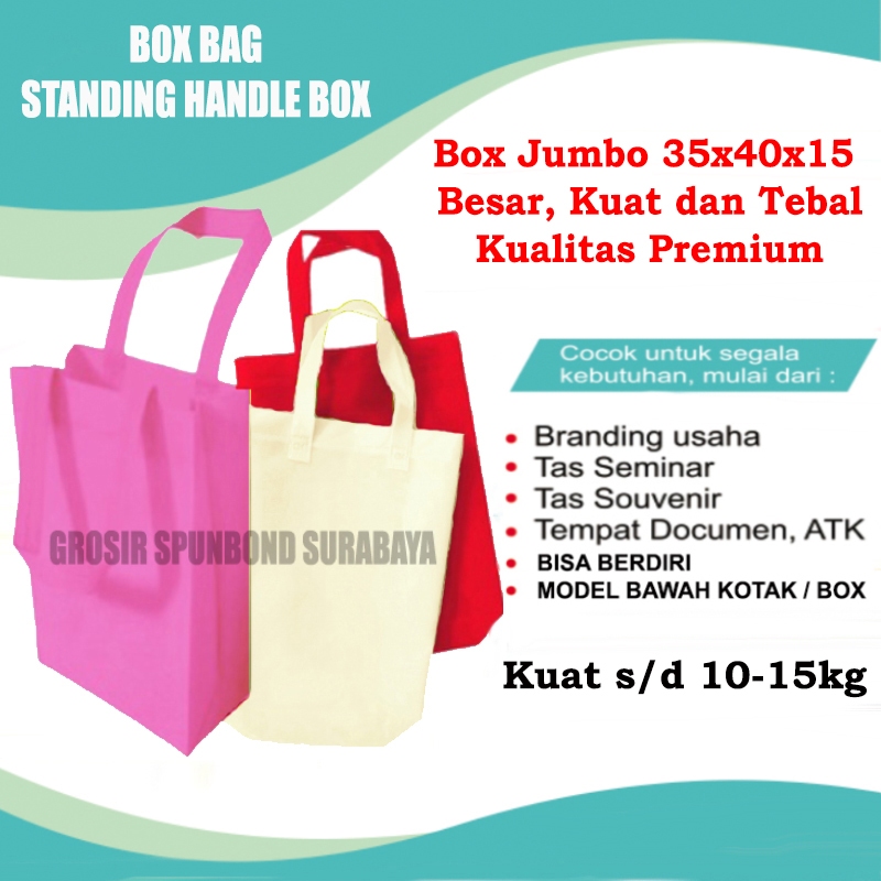 

Tas Spunbond Jumbo Ukuran 35 x 40 x 15 | Goodie Bag Jumbo | Tas Belanja Ukuran Besar | Tas Kain