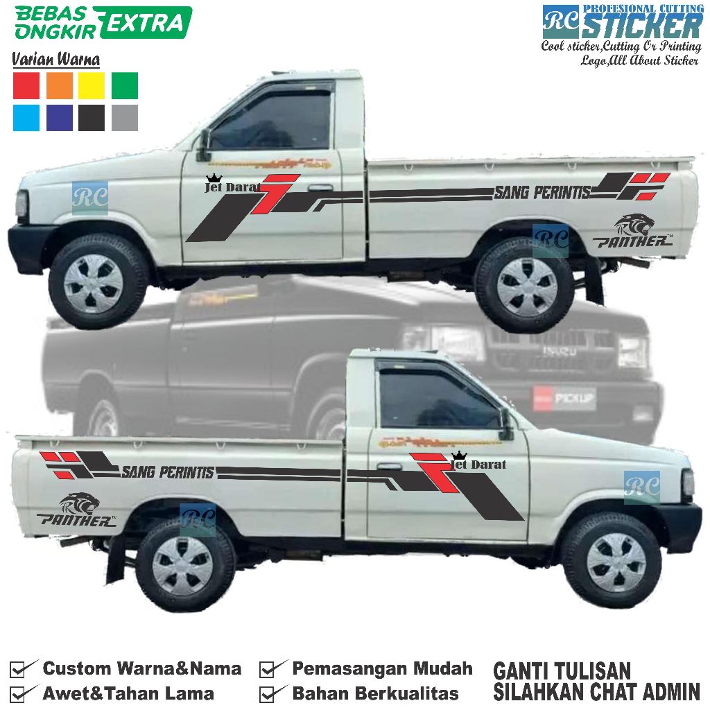 Cutting stiker pick up kijang sticker mobil kijang stiker mobil kijang panther