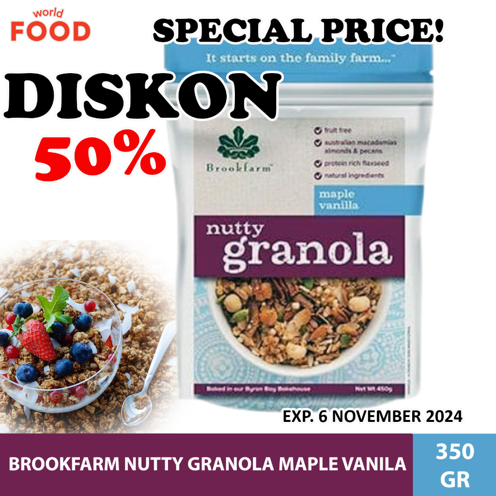 

BROOKFARM NUTTY GRANOLA MAPLE VANILA 350GR *PROMO DISKON 50%*
