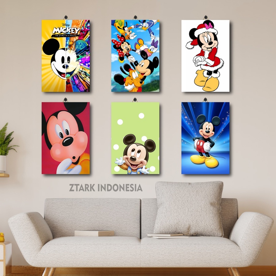 Poster Dinding Kartun Gambar Foto Mickey Mouse / Pajangan Dingding Kamar Cowok /JQF|KV31I