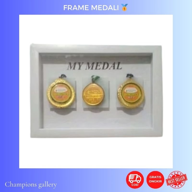 FRAME MEDALI/BINGKAI MEDALI KAPASITAS 3 MEDALI