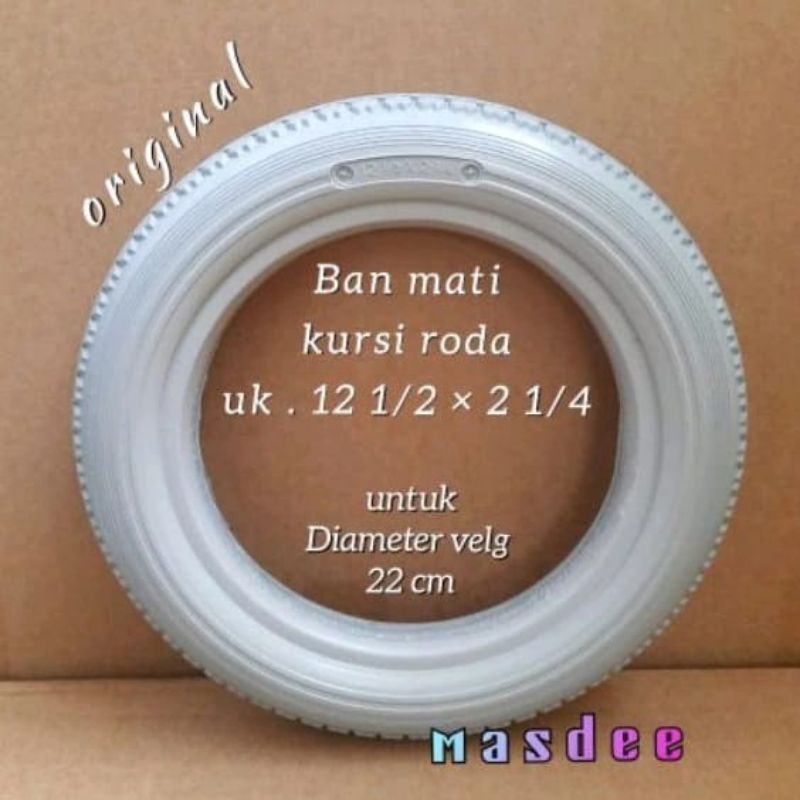 ban mati kursi roda ukuran 12 1/2 × 2 1/4 karet/ban belakang mati kursi roda travel uk 12