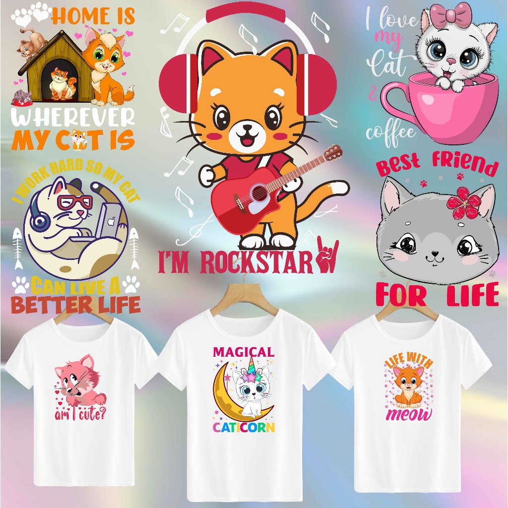 

SABLON STICKER DTF UKURAN 14CM TEMA CAT LOVERS