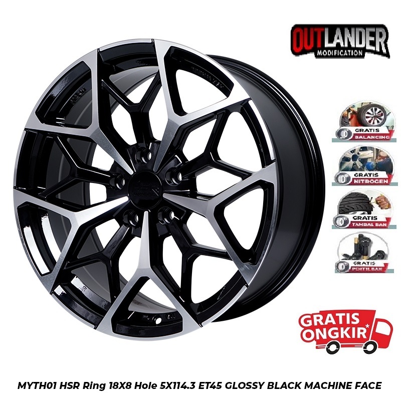 Velg Mobil Ring 18 Innova Terios Xpander Creta Mazda3 Serena Vellfire Juke Hsr Myth01 R18 Black