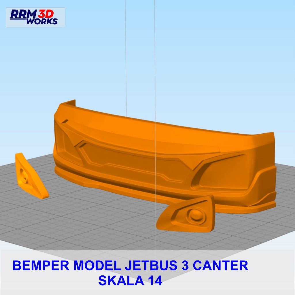 BEMPER VARIASI MINIATUR TRUK CANTER SKALA 1/14 JETBUS PATRIOT 3D MENTAH