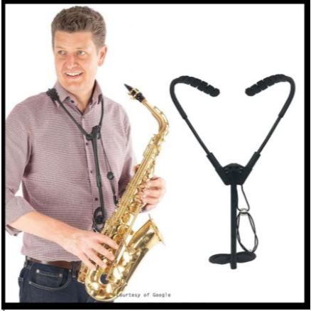 Neck Strap Sandaran Rest Relief Double Shoulder Adjustable Holder Saxophone