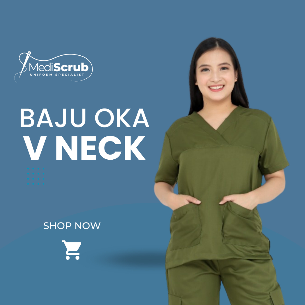MEDISCRUB - V NECK KIMONO CELANA JOGGER - Baju Jaga OK Dokter Perawat SCRUBS