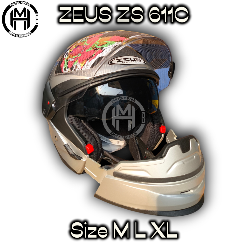 HELM ZEUS 611C | 611-C SOLID ORIGINAL MODULAR | HALF FACE | FULL FACE | DOUBLE VISOR