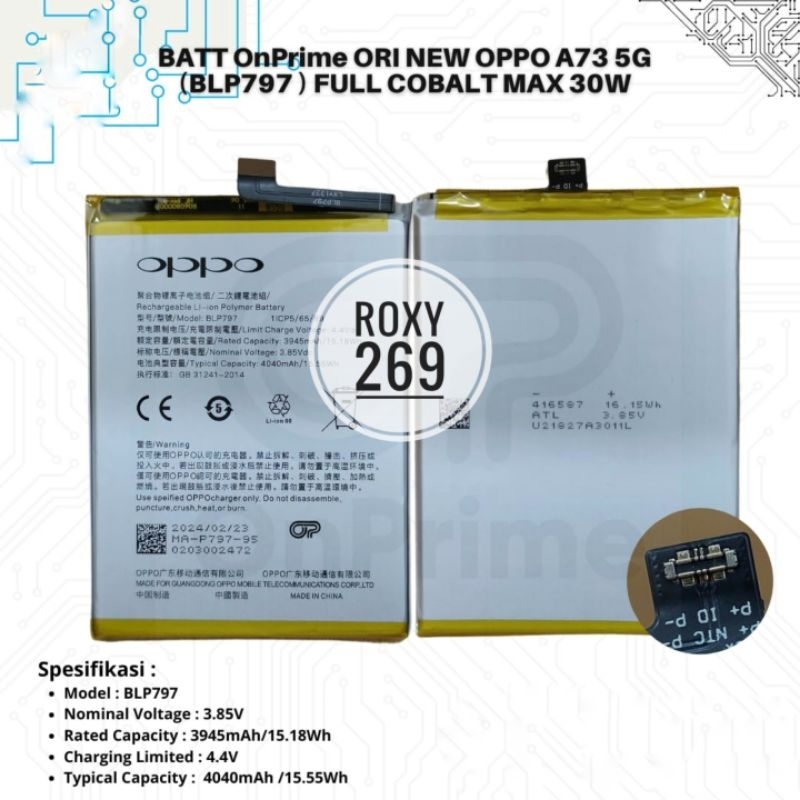 Batre Ooppo A73 5G / A72 5G Ori New Original BLP797 Baterai Battery Batrei Batrai Batu Baterei Hp Ha