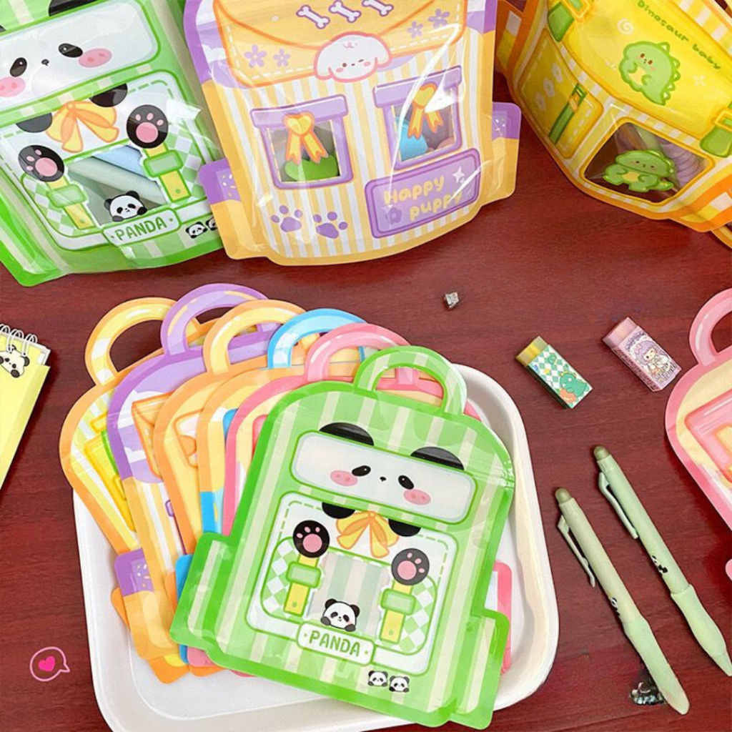 

[randomstuff] Plastik Zip Lock Goodie Bag Packaging Motif Unik Lucu Karakter Panda Bebek Dinosaurus Tutup Zipper Kemasan Plastik Pouch Aesthetic Model Backpack