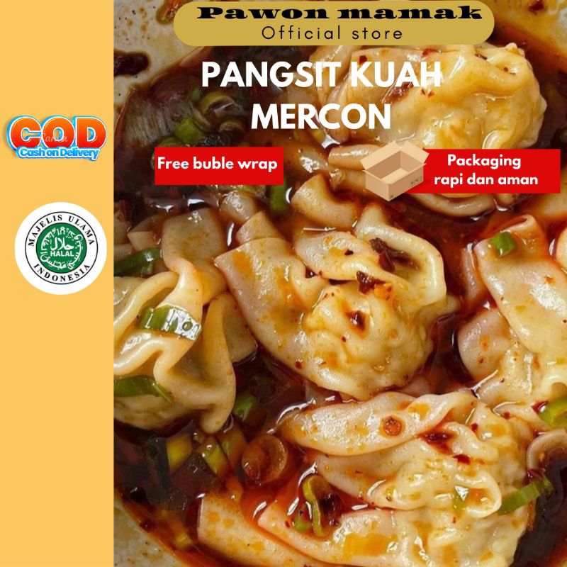 

Pangsit ayam kuah Mercon | Pangsit goreng chili oil