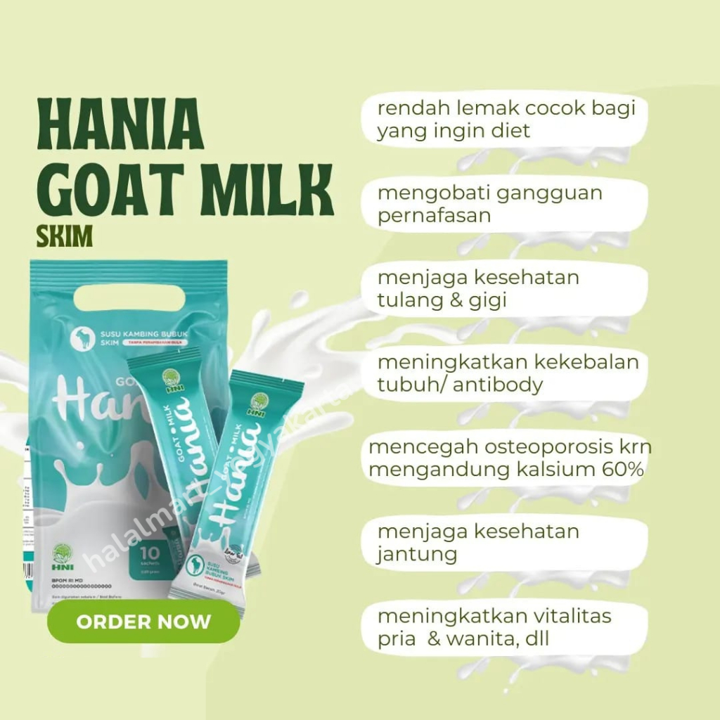 

MELINDUNGI KESEHATAN JANTUNG- HANIA SUSU KAMBING SKIM LOW FAT