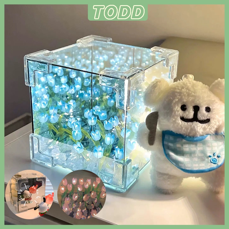 Todd Diy Tulip Lampu Malam Tulip Led Lampu Night Light Hadiah Valentine Bunga Tulip Lampu Tidur