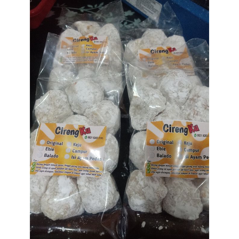 

Cireng isi ayam pedas Frozen/mentah (Isi 10bh)