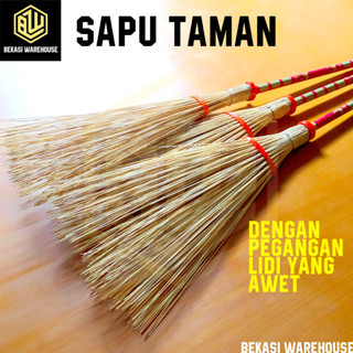 SAPU LIDI/ SAPU TAMAN GAGANG KAYU/ SAPU HALAMAN GAGANG KAYU KUAT DAN KOKOH