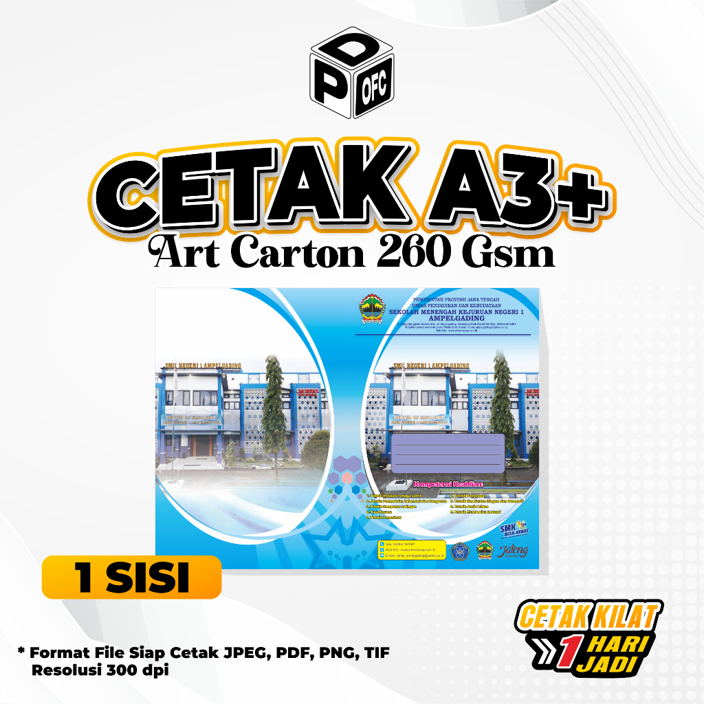 

ART CARTON 260gsm A3+ (1 SISI)/ POSTER / PRINT A3+ / COVER / FOTO ART CARTON 260 GSM | Cetak 260gsm