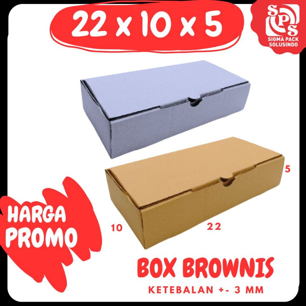 

Box 22x10x5 LD Kardus Packing Gift Box Brownies