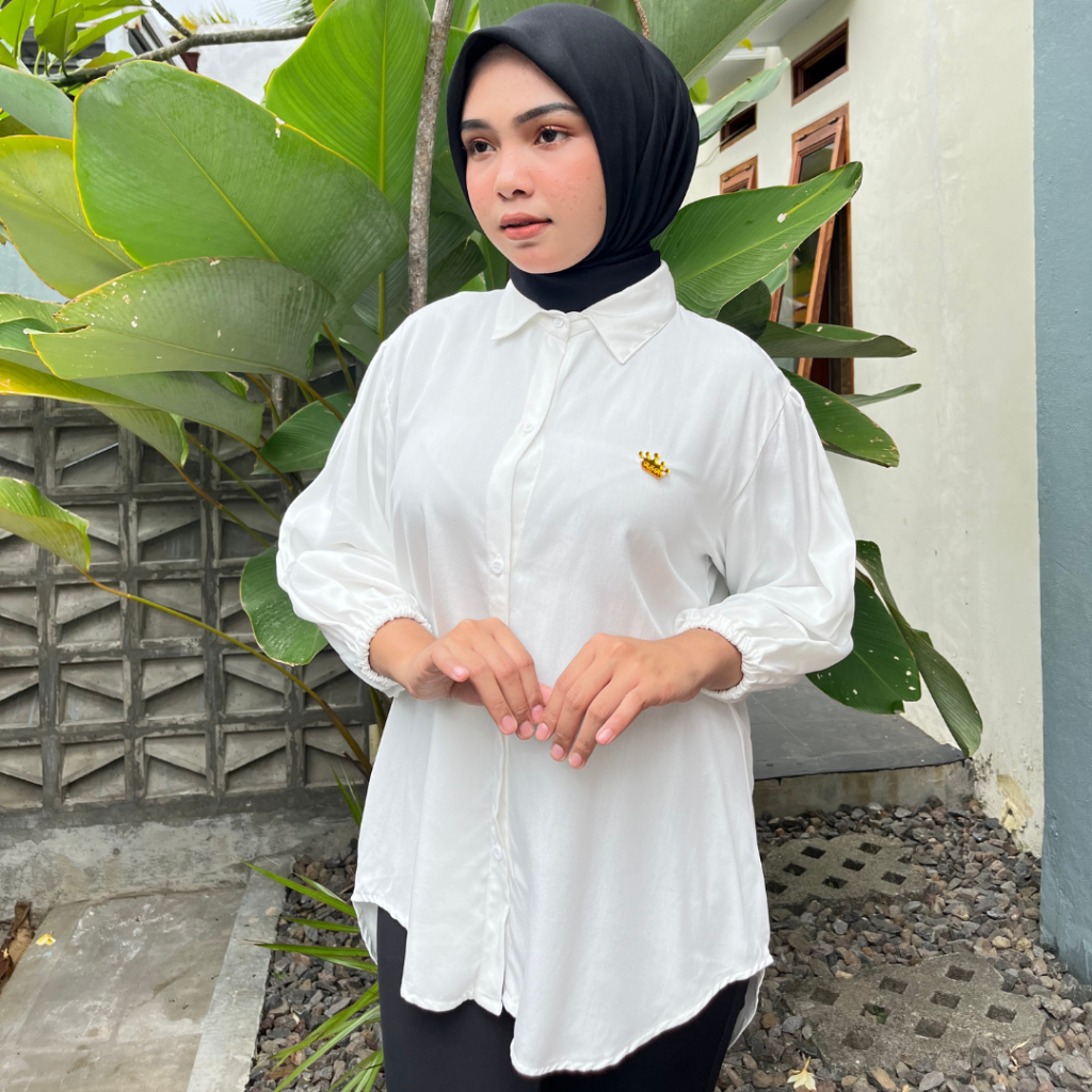 Kemeja Polos / Kemeja Putih / Blouse Polos / Kemeja Kerja Wanita / Kemeja Rayon Twil / Kemeja Wanita