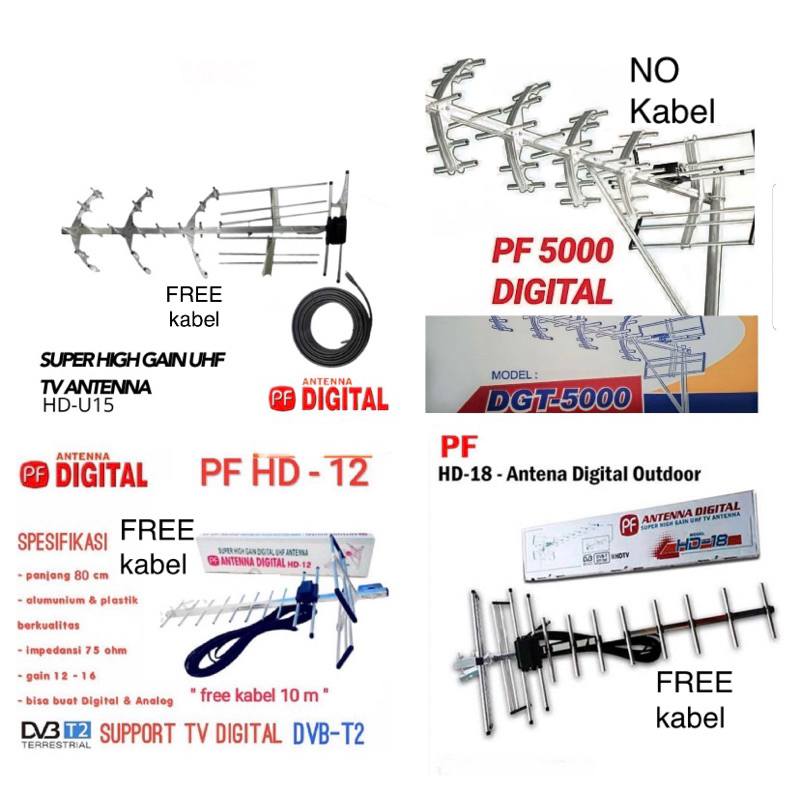 Antena TV DIGITAL outdoor PF 5000 / HD 12 / HD 18 / HD 15