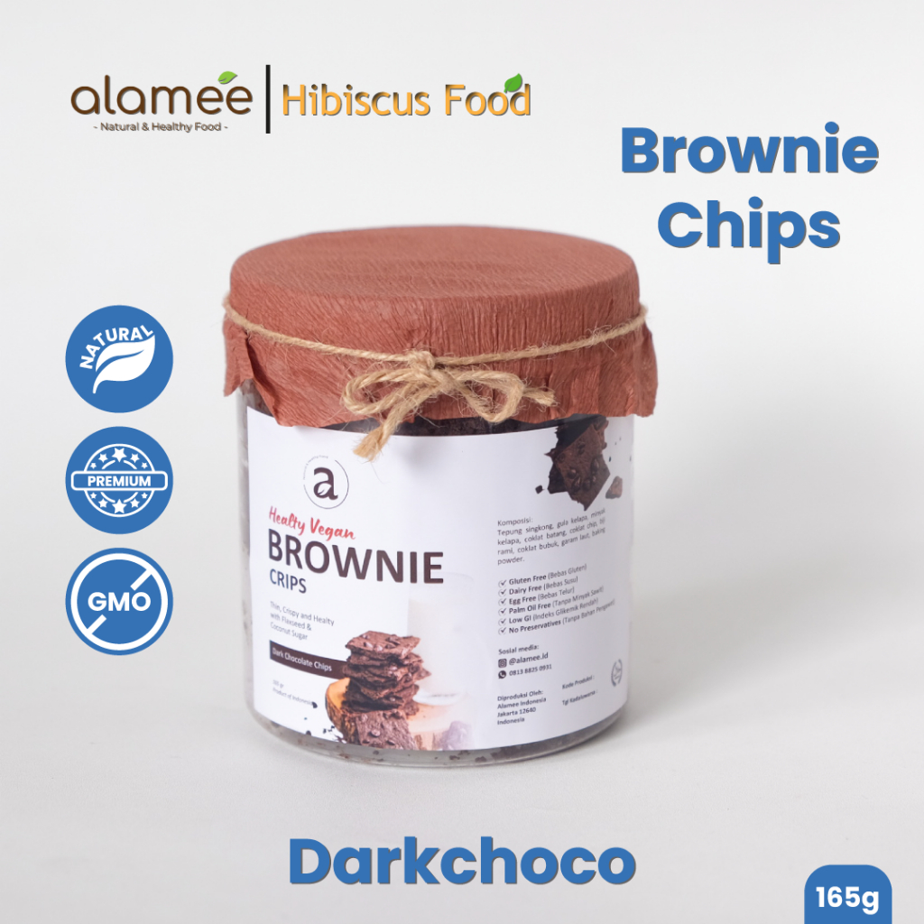 

ALAMEE Brownies Crispy Cemilan Dark Coco Diet Cookies Kue Snack Sehat Kering Healthy Gluten Free