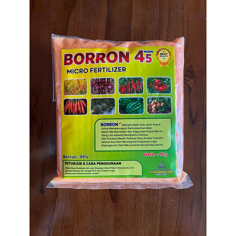 Pupuk Boron 45 Murni 99% Micro Fentilizer Kemasan 1 kg