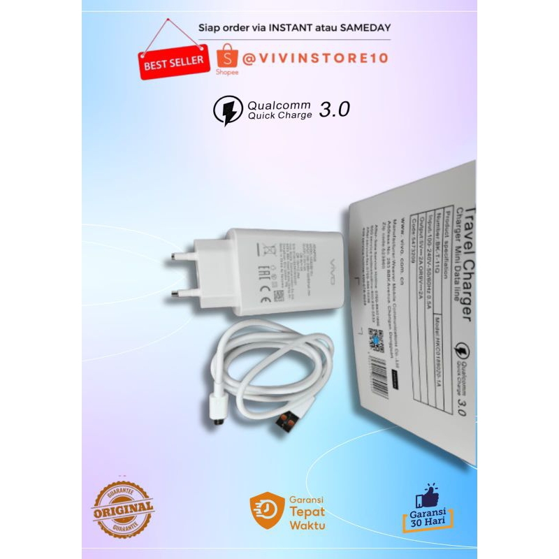 Flashcharge Casan vivo Y12S Y12 Y12i Charger vivo Y16 Casan original vivo charger ori vivo Y91C Y91 