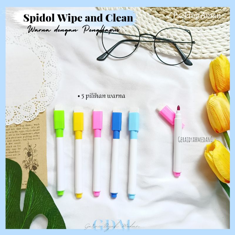 

Spidol Wipe and Clean Warna dengan Penghapus