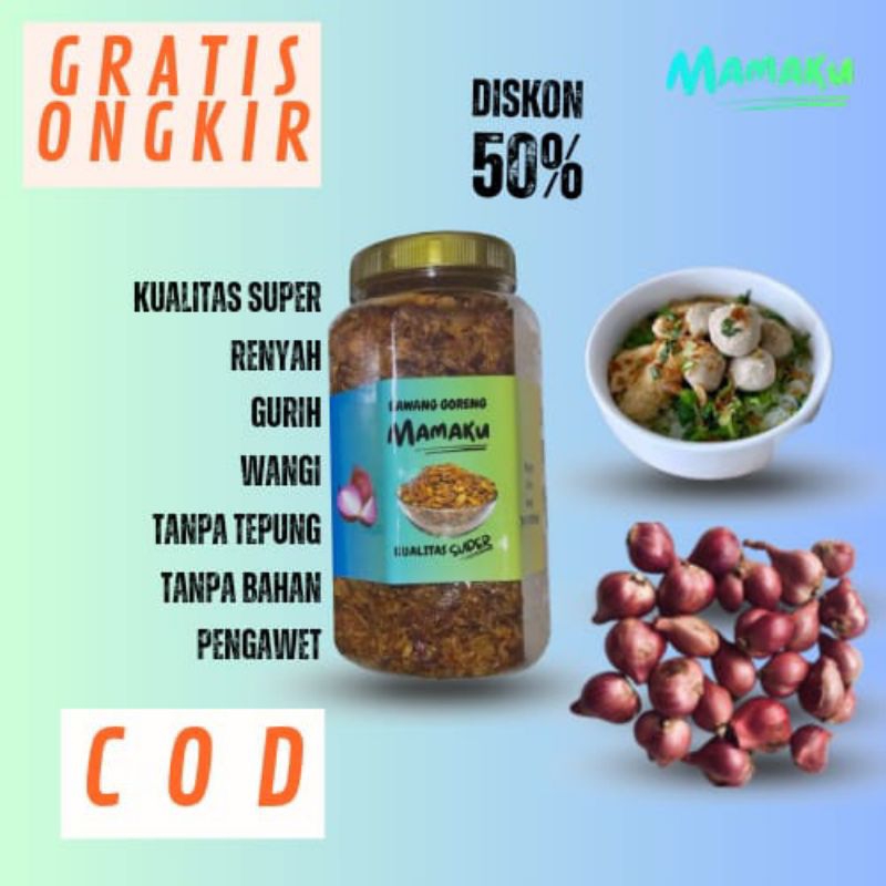 

Mamaku Bawang Goreng Original 200gr Renyah Gurih Wangi Tanpa Tepung Kualitas Super