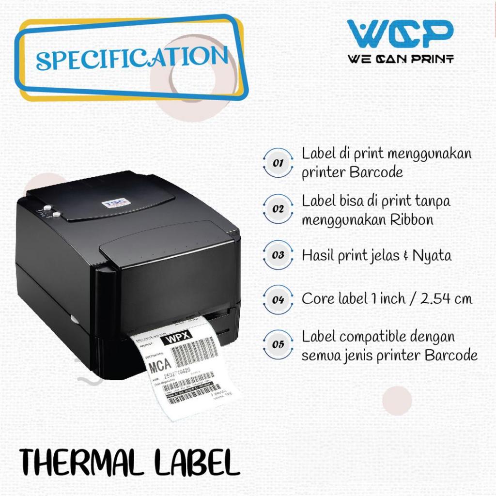 

klm Stiker Label Thermal 80 x 50 Kertas Sticker Barcode Thermal Resi 80x50 mm isi pcs