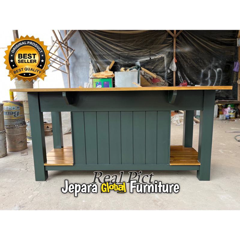 REAL PICT  Kitchen Island Meja Dapur Jati duco - Meja Dapur minimalis - meja dapur kekinia - meja da