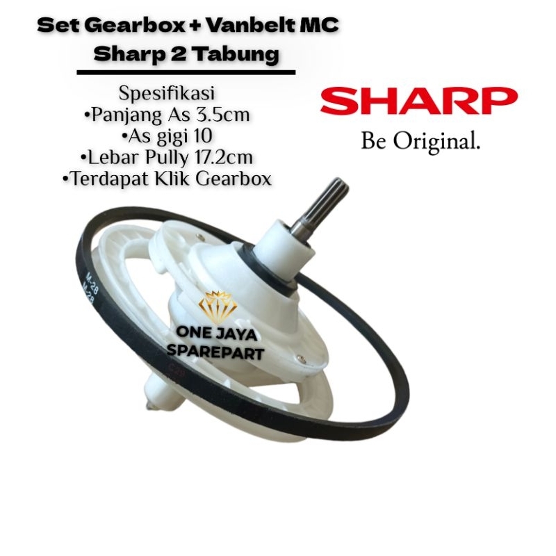 [SHARP ES-T99SJ] Set Gearbox + Vanbelt Mesin Cuci Sharp 2 Tabung Gigi 10